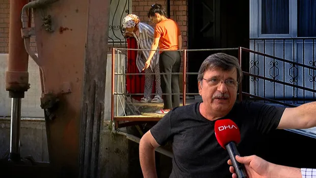 İstanbul'da 5 katlı binada yürekler ağza geldi... Evlerine vinçle girip çıktılar