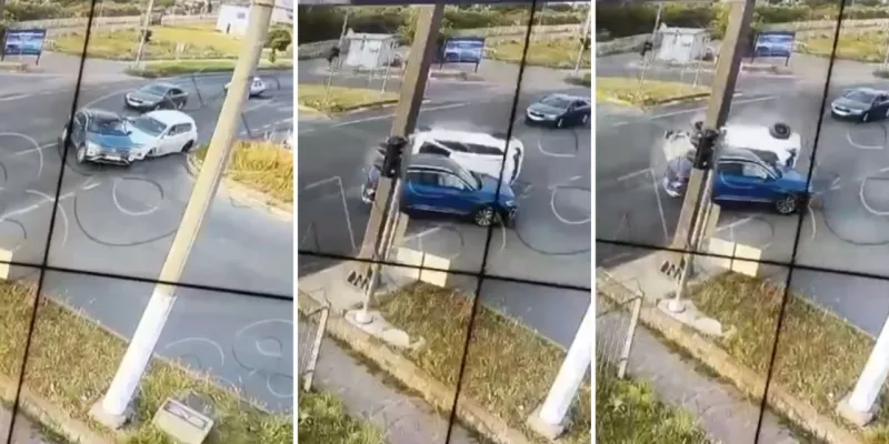 Kavşakta korkutan kaza: Takla attı metrelerce sürüklendi, 5 yaralı