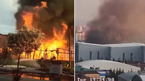 İstanbul Pendik'te Fabrika Yangını! Alevler Yükseliyor!