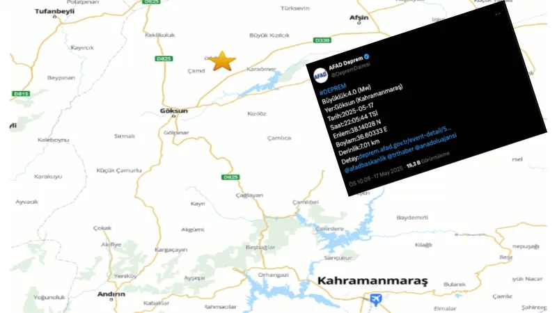 Kahramanmaraş Sallandı! 4.0 Şiddetinde Deprem Korkuttu
