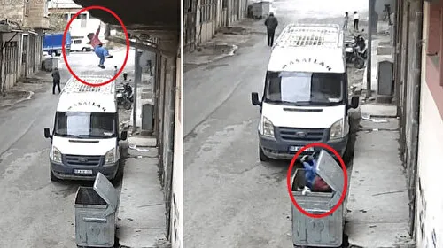 Küçük Muhammed Çöp Konteynerine Düştü! O Anlar Kamerada!