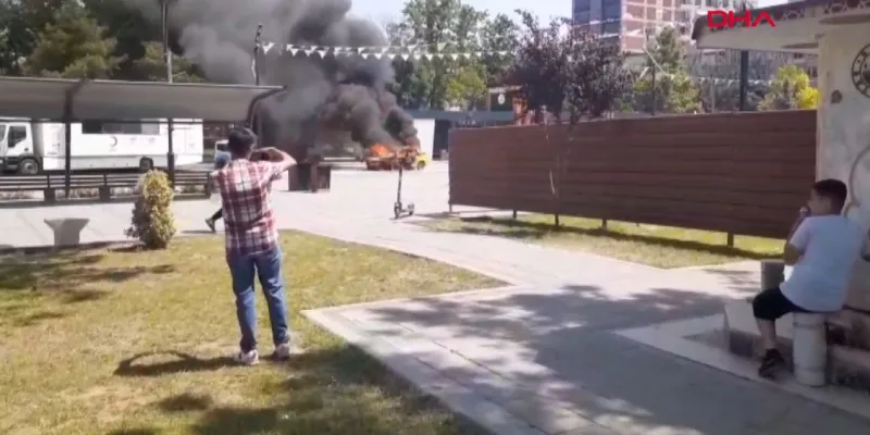 Elazığ'da Taksi Alevlere Teslim! İşte O Korkunç Anlar