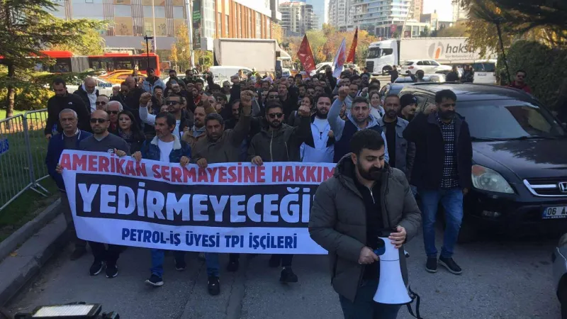 TPI işçileri Ankara'da ABD Büyükelçiliği önünde eylem düzenledi